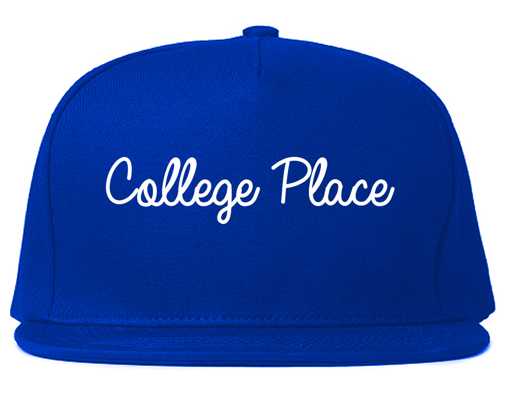 College Place Washington WA Script Mens Snapback Hat Royal Blue