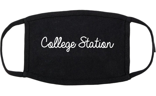 College Station Texas TX Script Cotton Face Mask Black