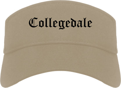 Collegedale Tennessee TN Old English Mens Visor Cap Hat Khaki