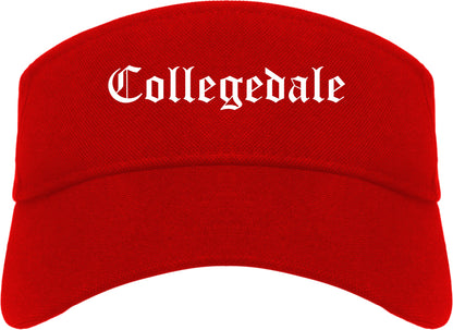 Collegedale Tennessee TN Old English Mens Visor Cap Hat Red