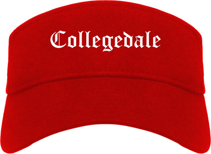 Collegedale Tennessee TN Old English Mens Visor Cap Hat Red