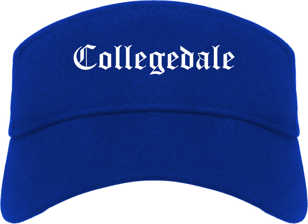 Collegedale Tennessee TN Old English Mens Visor Cap Hat Royal Blue