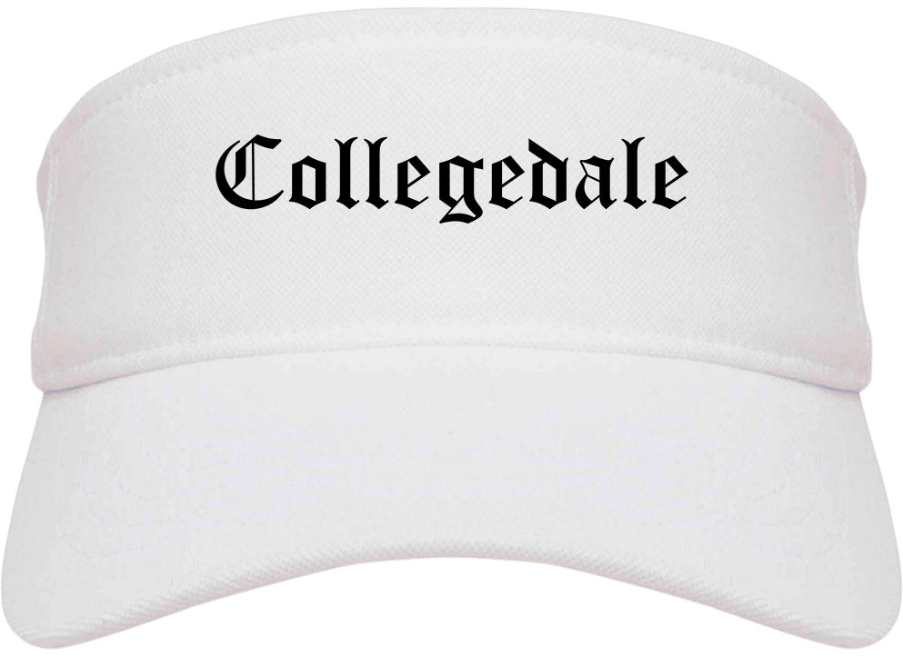 Collegedale Tennessee TN Old English Mens Visor Cap Hat White