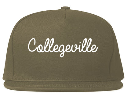 Collegeville Pennsylvania PA Script Mens Snapback Hat Grey