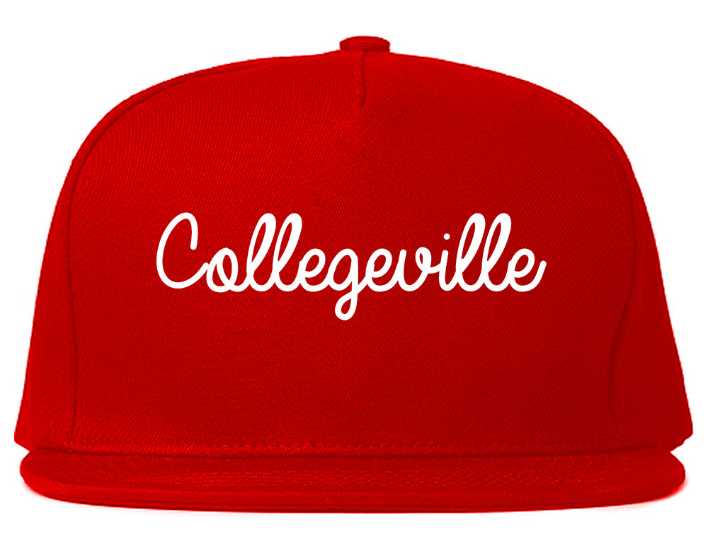 Collegeville Pennsylvania PA Script Mens Snapback Hat Red