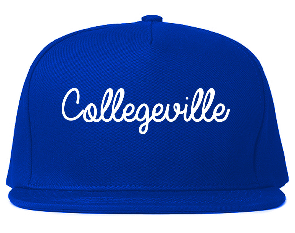 Collegeville Pennsylvania PA Script Mens Snapback Hat Royal Blue