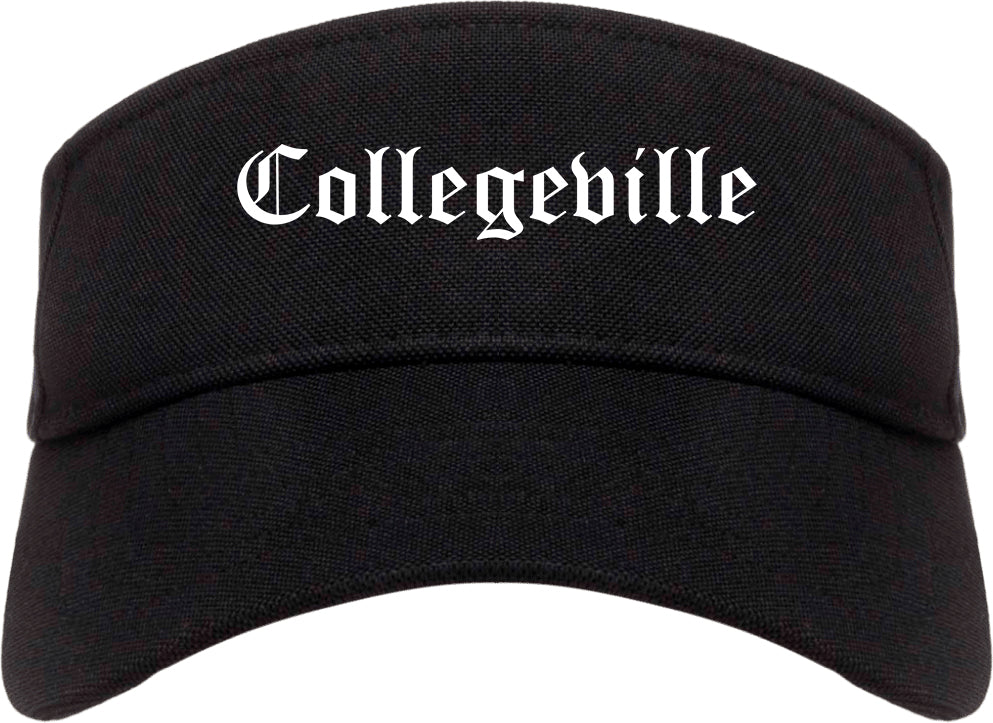 Collegeville Pennsylvania PA Old English Mens Visor Cap Hat Black