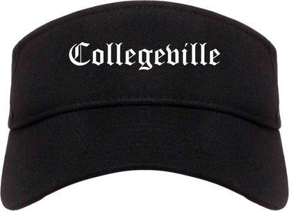 Collegeville Pennsylvania PA Old English Mens Visor Cap Hat Black