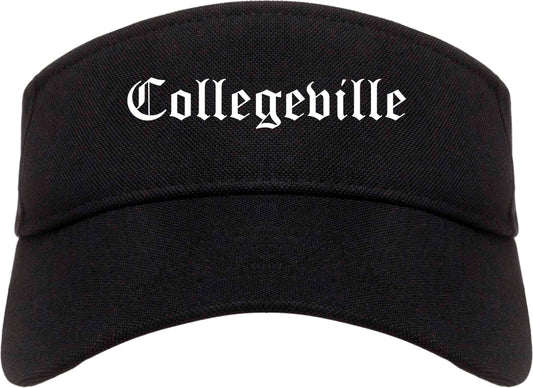 Collegeville Pennsylvania PA Old English Mens Visor Cap Hat Black