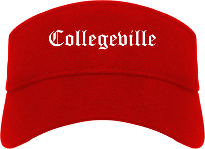 Collegeville Pennsylvania PA Old English Mens Visor Cap Hat Red