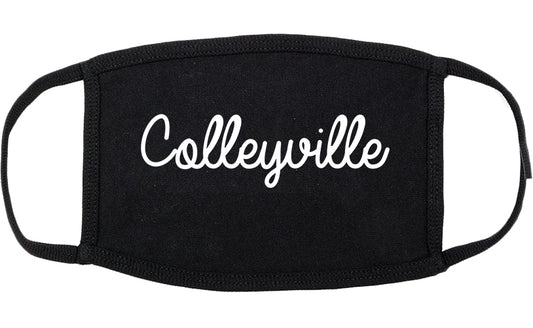Colleyville Texas TX Script Cotton Face Mask Black