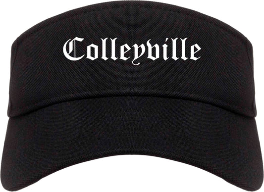 Colleyville Texas TX Old English Mens Visor Cap Hat Black