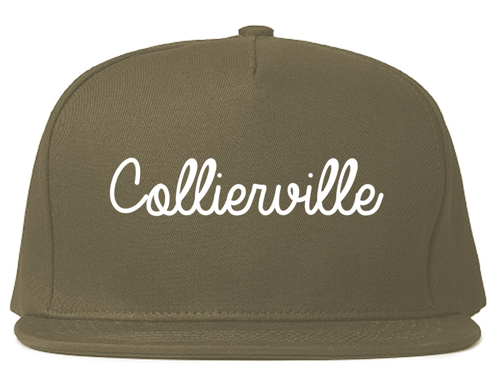 Collierville Tennessee TN Script Mens Snapback Hat Grey