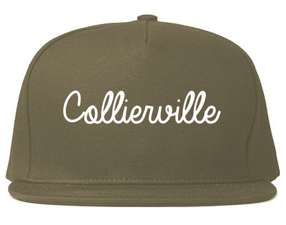 Collierville Tennessee TN Script Mens Snapback Hat Grey