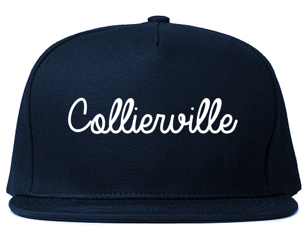 Collierville Tennessee TN Script Mens Snapback Hat Navy Blue