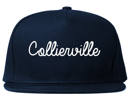 Collierville Tennessee TN Script Mens Snapback Hat Navy Blue