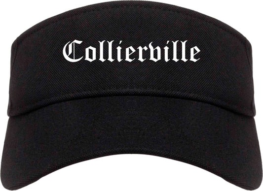 Collierville Tennessee TN Old English Mens Visor Cap Hat Black