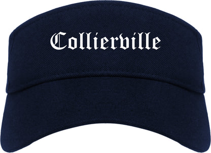 Collierville Tennessee TN Old English Mens Visor Cap Hat Navy Blue