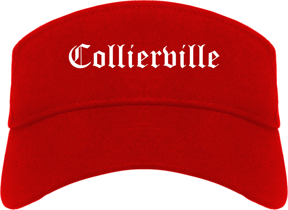 Collierville Tennessee TN Old English Mens Visor Cap Hat Red