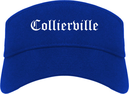 Collierville Tennessee TN Old English Mens Visor Cap Hat Royal Blue