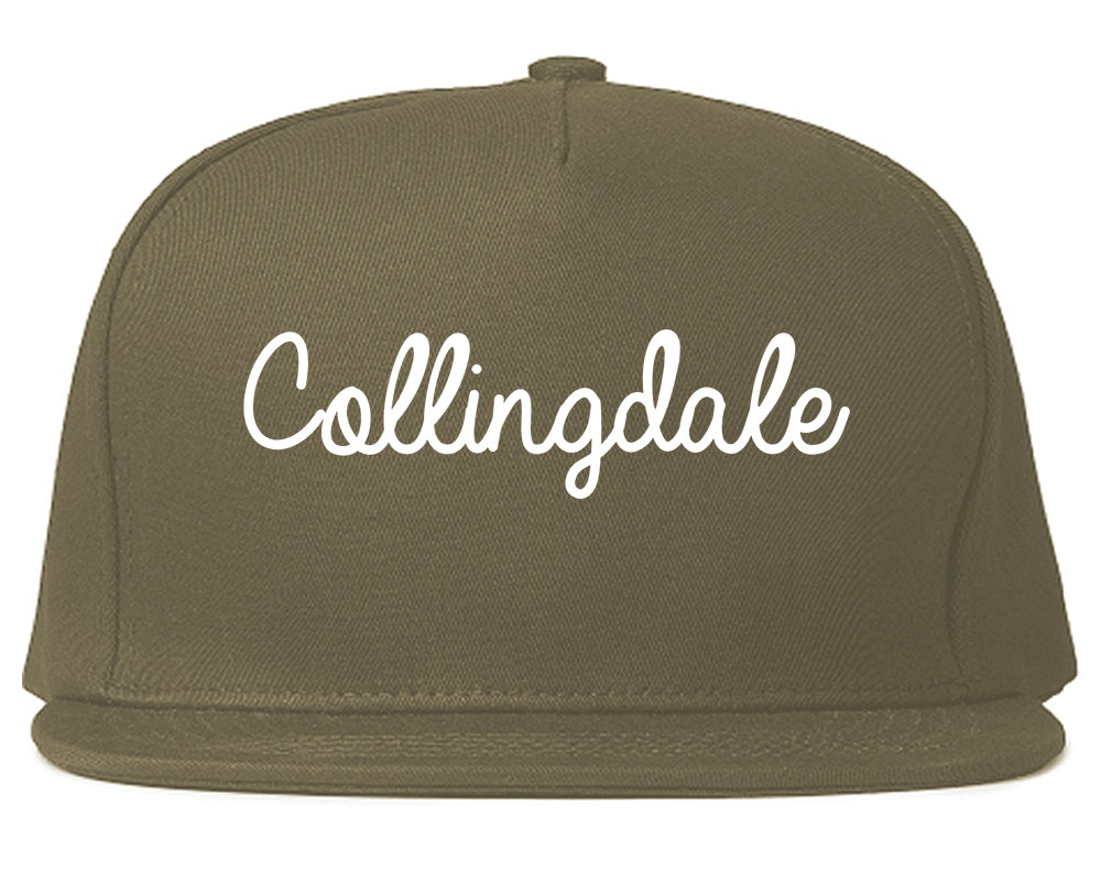 Collingdale Pennsylvania PA Script Mens Snapback Hat Grey