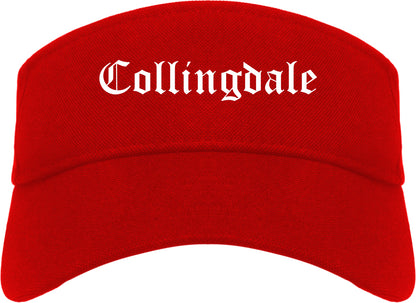 Collingdale Pennsylvania PA Old English Mens Visor Cap Hat Red