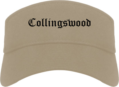 Collingswood New Jersey NJ Old English Mens Visor Cap Hat Khaki