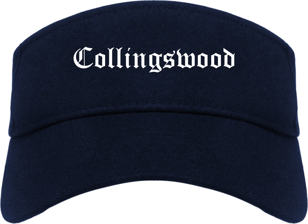 Collingswood New Jersey NJ Old English Mens Visor Cap Hat Navy Blue