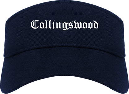 Collingswood New Jersey NJ Old English Mens Visor Cap Hat Navy Blue