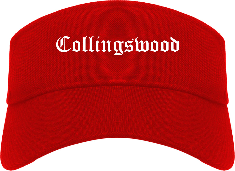 Collingswood New Jersey NJ Old English Mens Visor Cap Hat Red