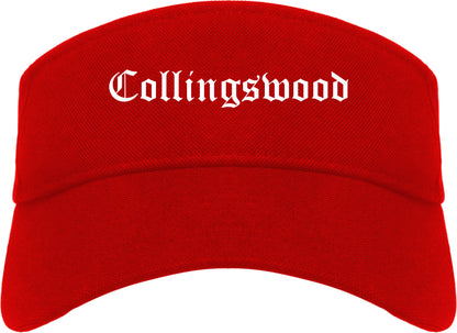 Collingswood New Jersey NJ Old English Mens Visor Cap Hat Red