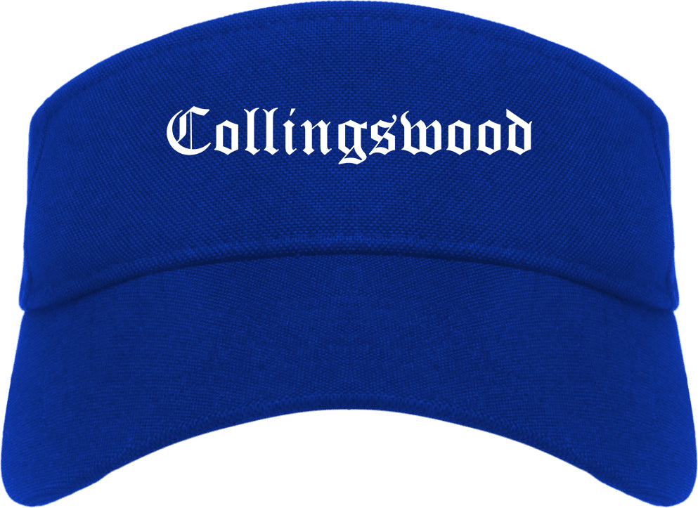 Collingswood New Jersey NJ Old English Mens Visor Cap Hat Royal Blue