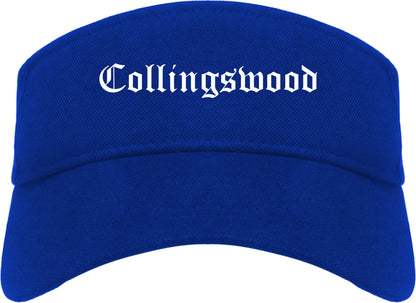 Collingswood New Jersey NJ Old English Mens Visor Cap Hat Royal Blue