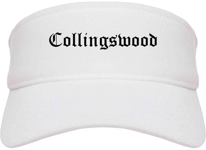 Collingswood New Jersey NJ Old English Mens Visor Cap Hat White