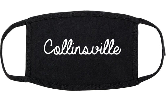 Collinsville Illinois IL Script Cotton Face Mask Black