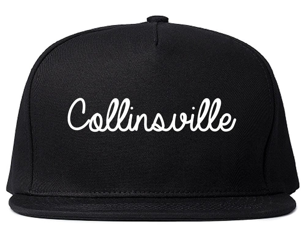 Collinsville Illinois IL Script Mens Snapback Hat Black
