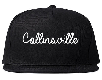 Collinsville Illinois IL Script Mens Snapback Hat Black