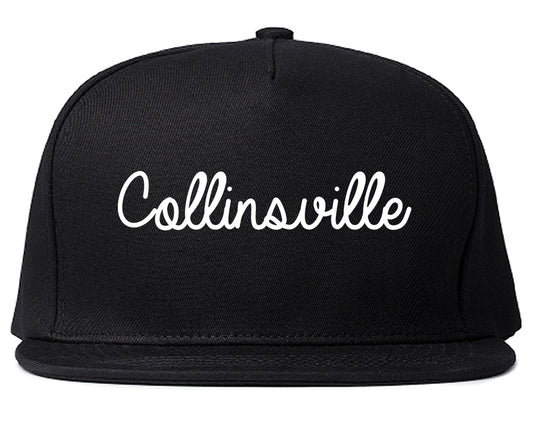 Collinsville Illinois IL Script Mens Snapback Hat Black