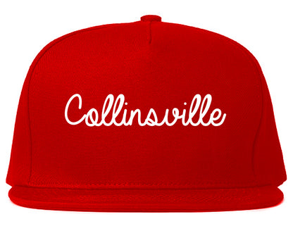 Collinsville Illinois IL Script Mens Snapback Hat Red