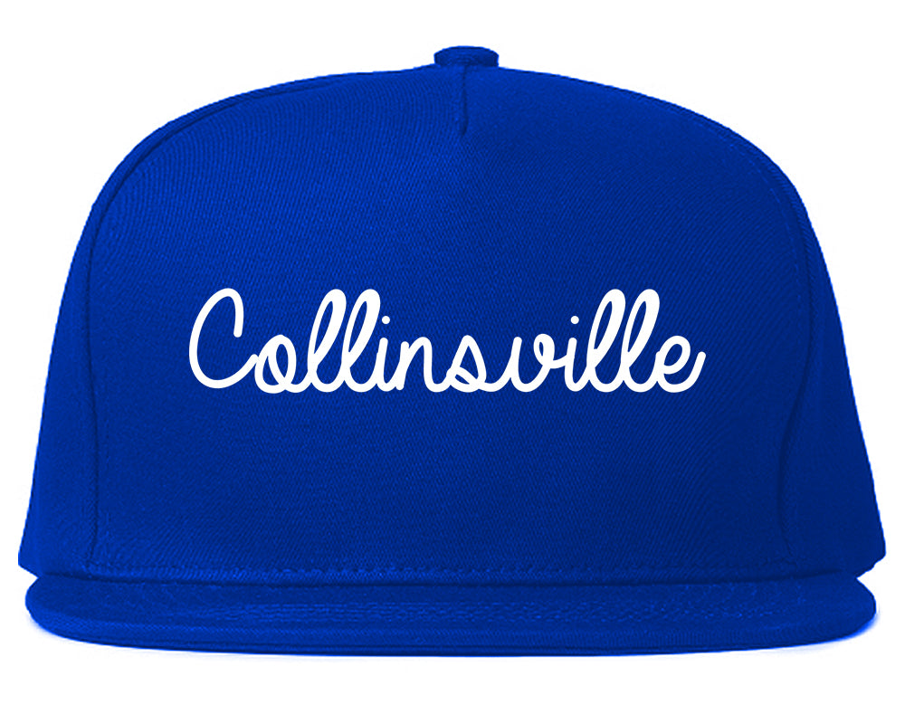 Collinsville Illinois IL Script Mens Snapback Hat Royal Blue