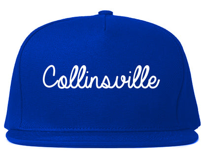 Collinsville Illinois IL Script Mens Snapback Hat Royal Blue