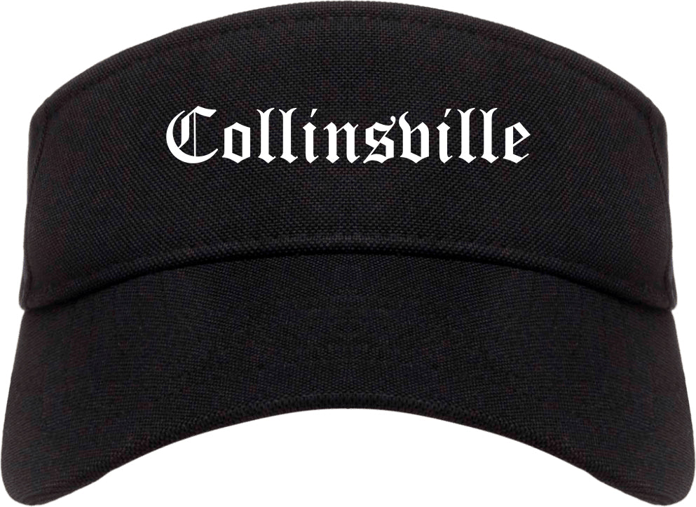 Collinsville Illinois IL Old English Mens Visor Cap Hat Black