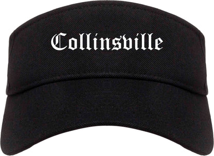 Collinsville Illinois IL Old English Mens Visor Cap Hat Black