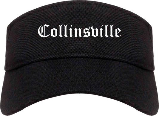 Collinsville Illinois IL Old English Mens Visor Cap Hat Black