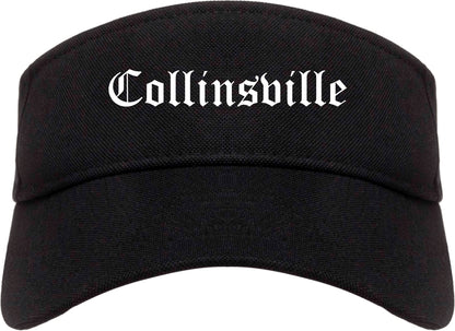 Collinsville Oklahoma OK Old English Mens Visor Cap Hat Black