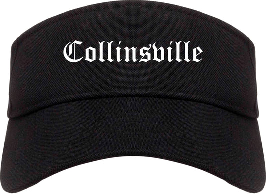 Collinsville Oklahoma OK Old English Mens Visor Cap Hat Black