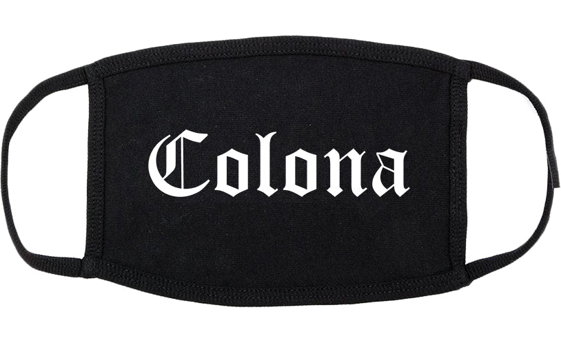 Colona Illinois IL Old English Cotton Face Mask Black