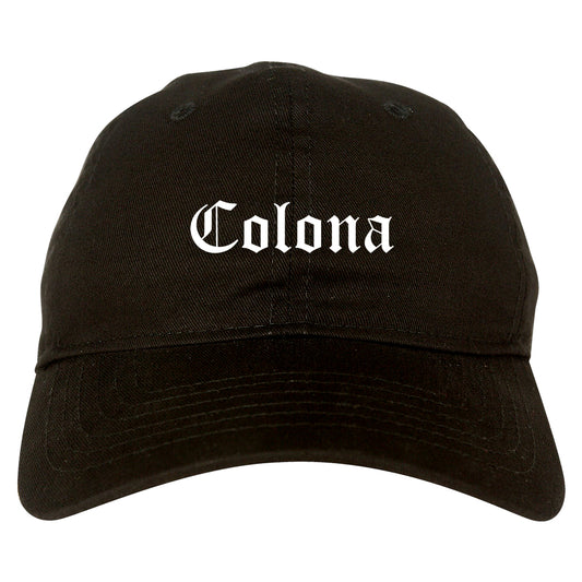 Colona Illinois IL Old English Mens Dad Hat Baseball Cap Black