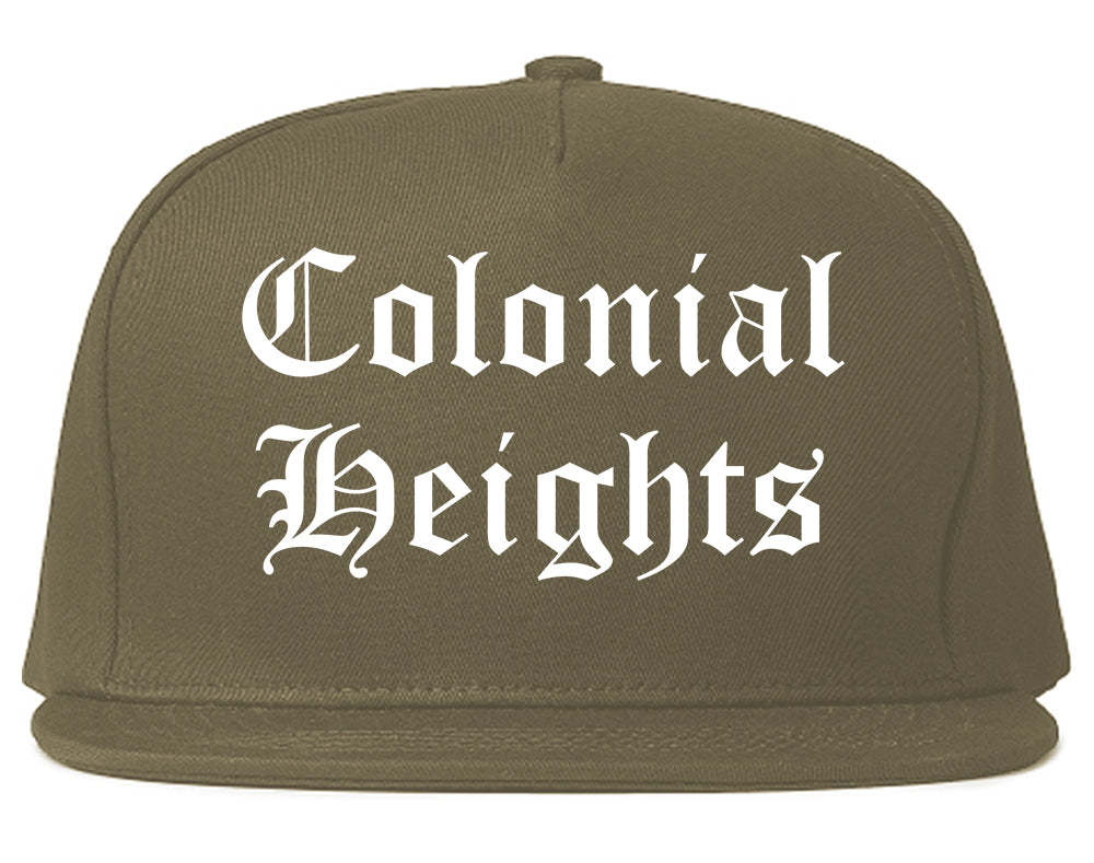 Colonial Heights Virginia VA Old English Mens Snapback Hat Grey