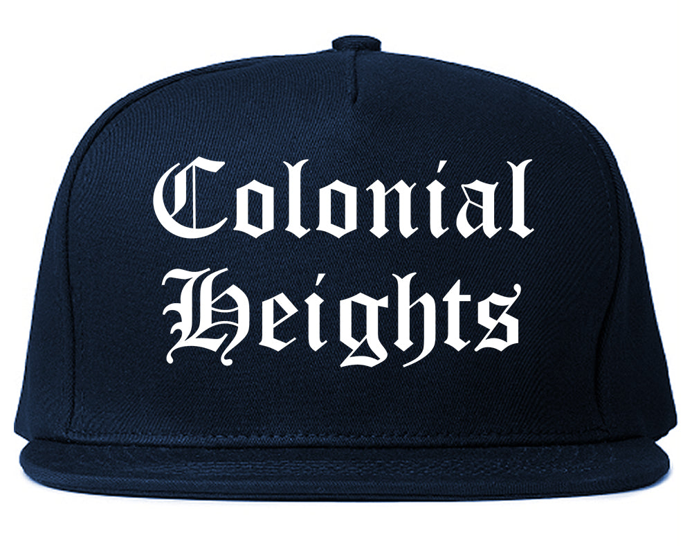 Colonial Heights Virginia VA Old English Mens Snapback Hat Navy Blue